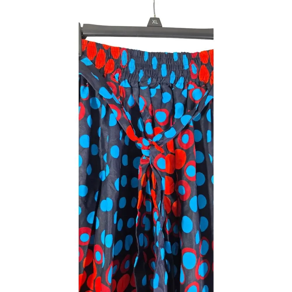 NF Flare skirt elastic waist belted knee length polka‎ dot one size60